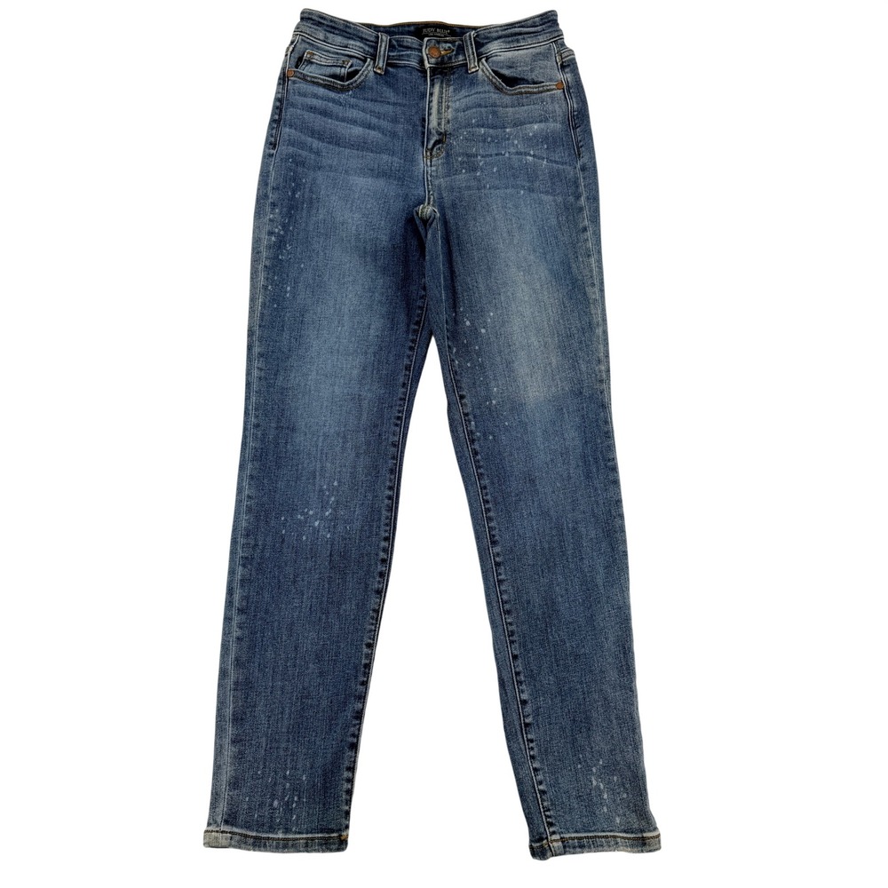 Judy Blue Boyfriend Fit Bleach Splatter Jeans Medium Wash JB82346DK Size 3/26